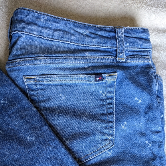 Tommy Hilfiger Crop Jeans Nautical Anchors Size 10 - Picture 4 of 10